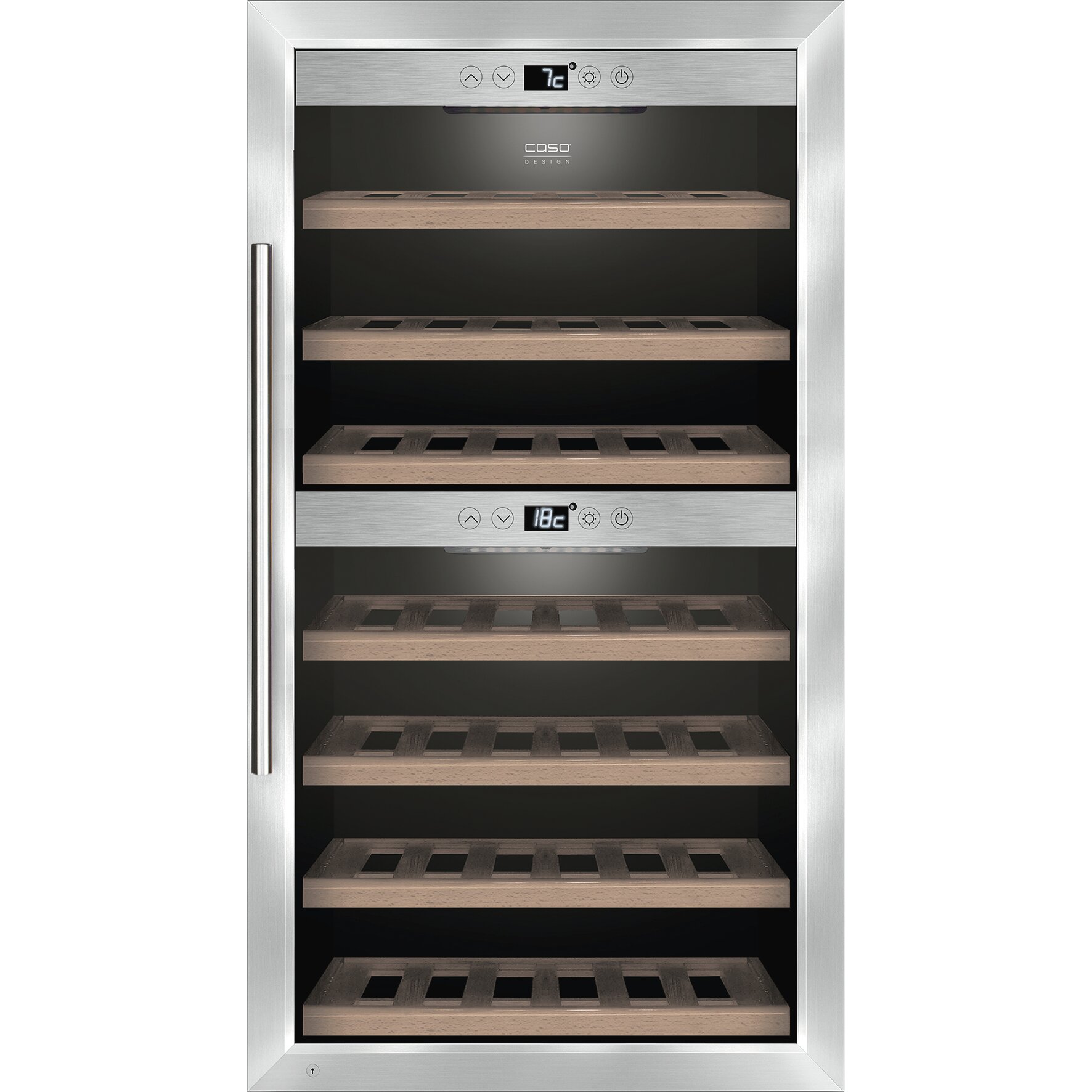 Weinkühlschrank 2 Zonen für 66 Flaschen