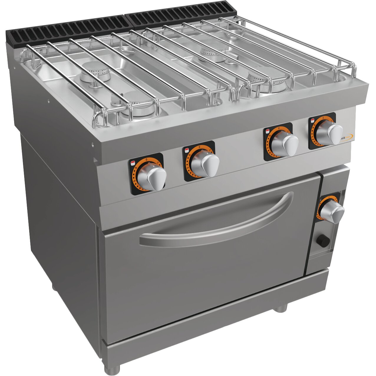 Gas-Herd, 4 Brenner mit Gas-Backofen GN 2/1