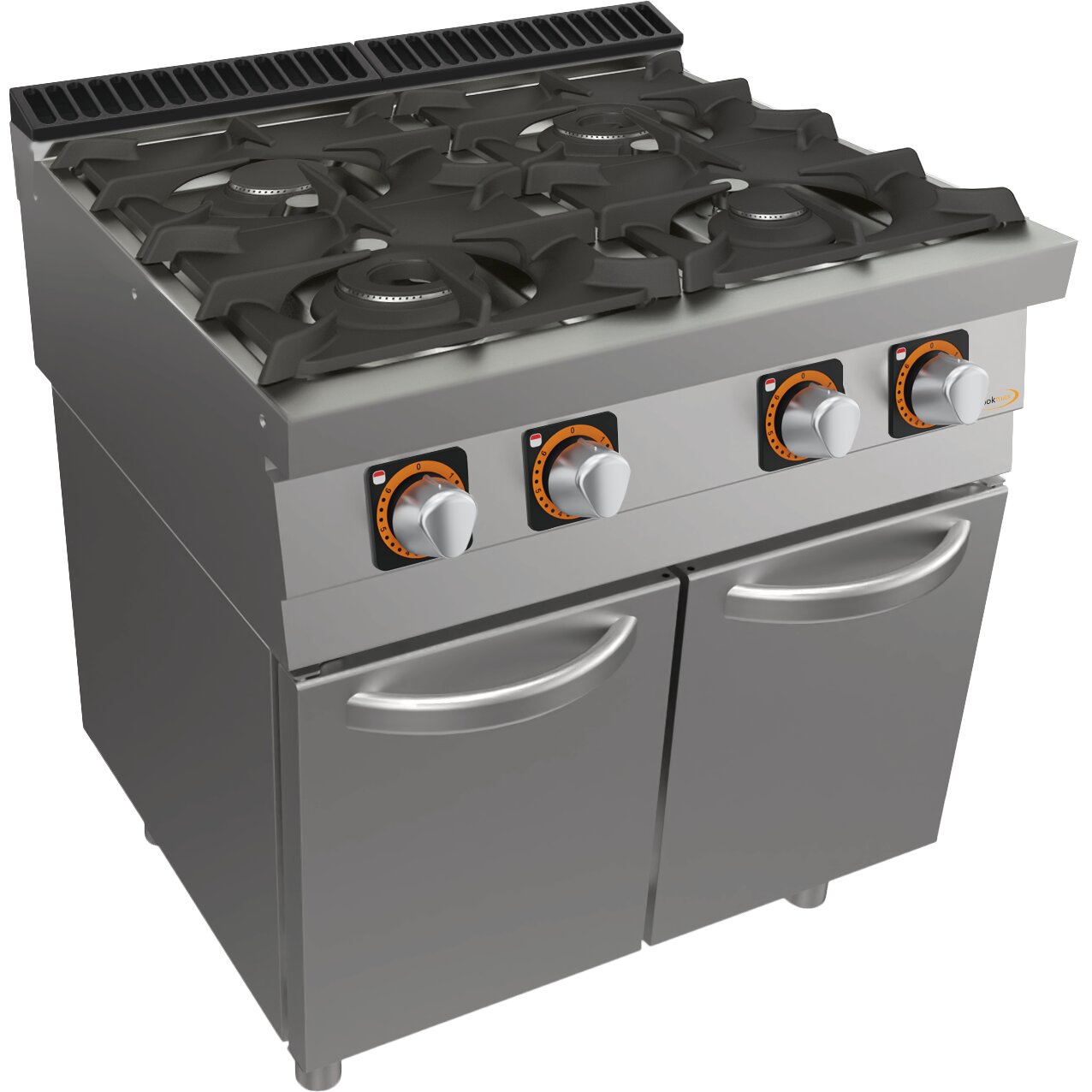 Gas-Herd, 4 Brenner, mit Unterbau mit Türen