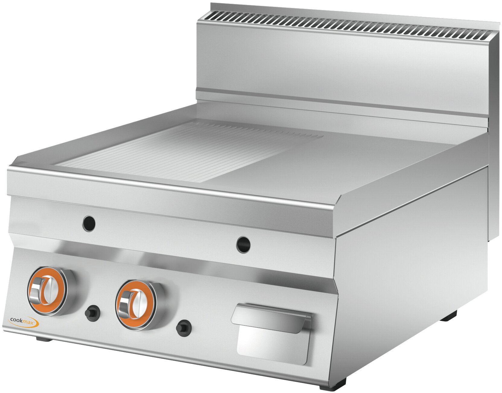 Gas-Grillplatte, 1/2 gerillt + 1/2 glatt