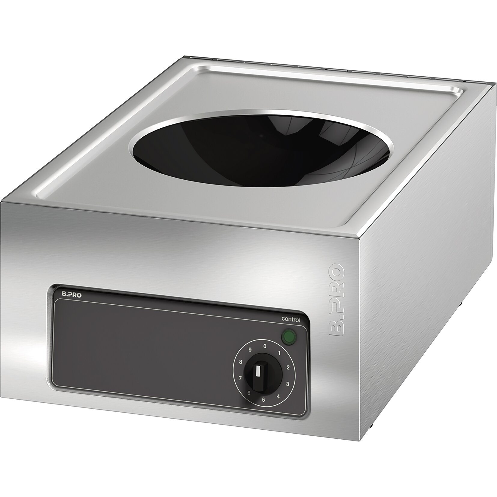 Induktions-Wok mit Cuvette 1 Heizzone / Feld ø 300 mm / Auftischgerät