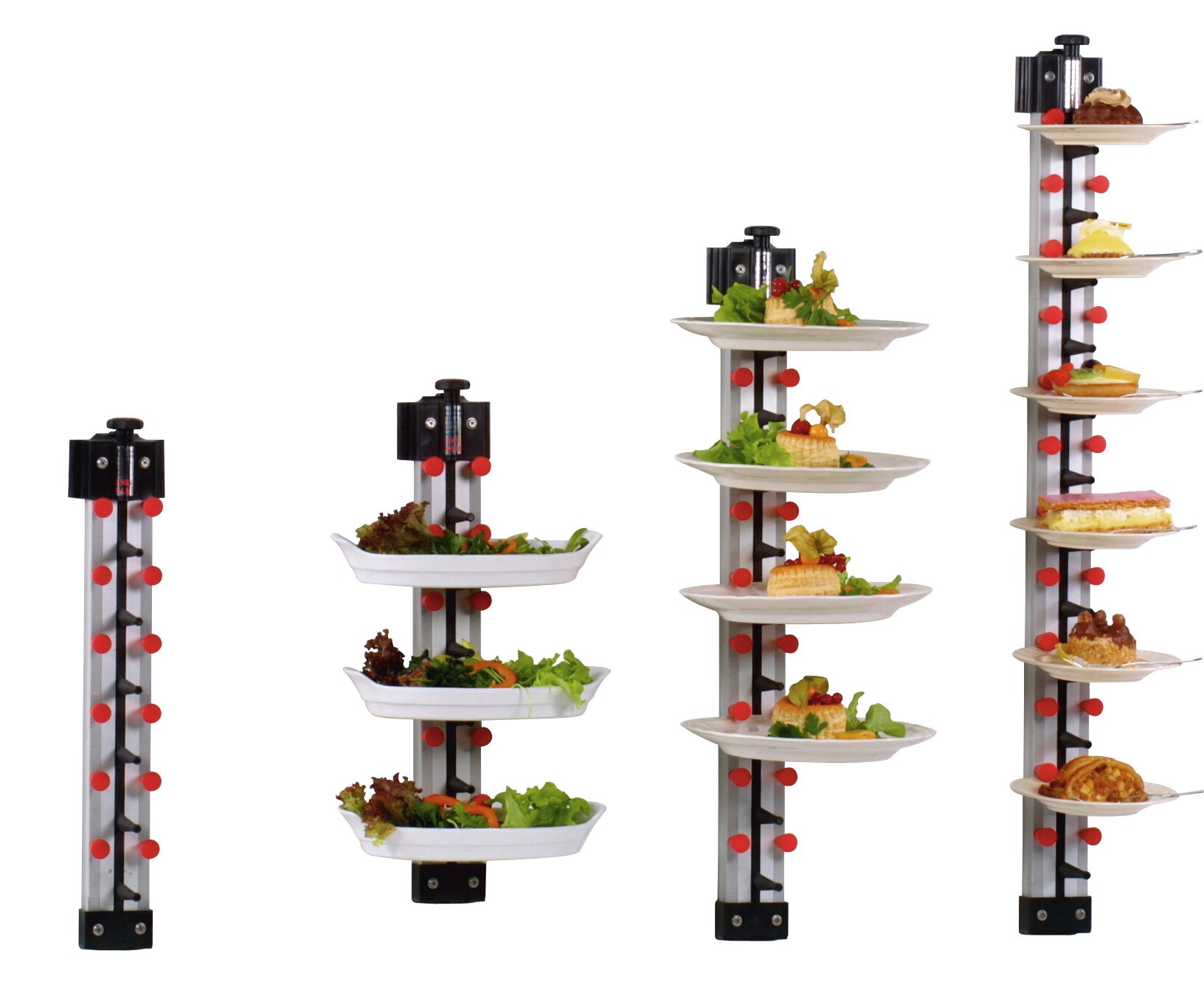 Tellerstapelsystem PLATE MATE, Wandmodell bis 18 Teller / H=1410 mm