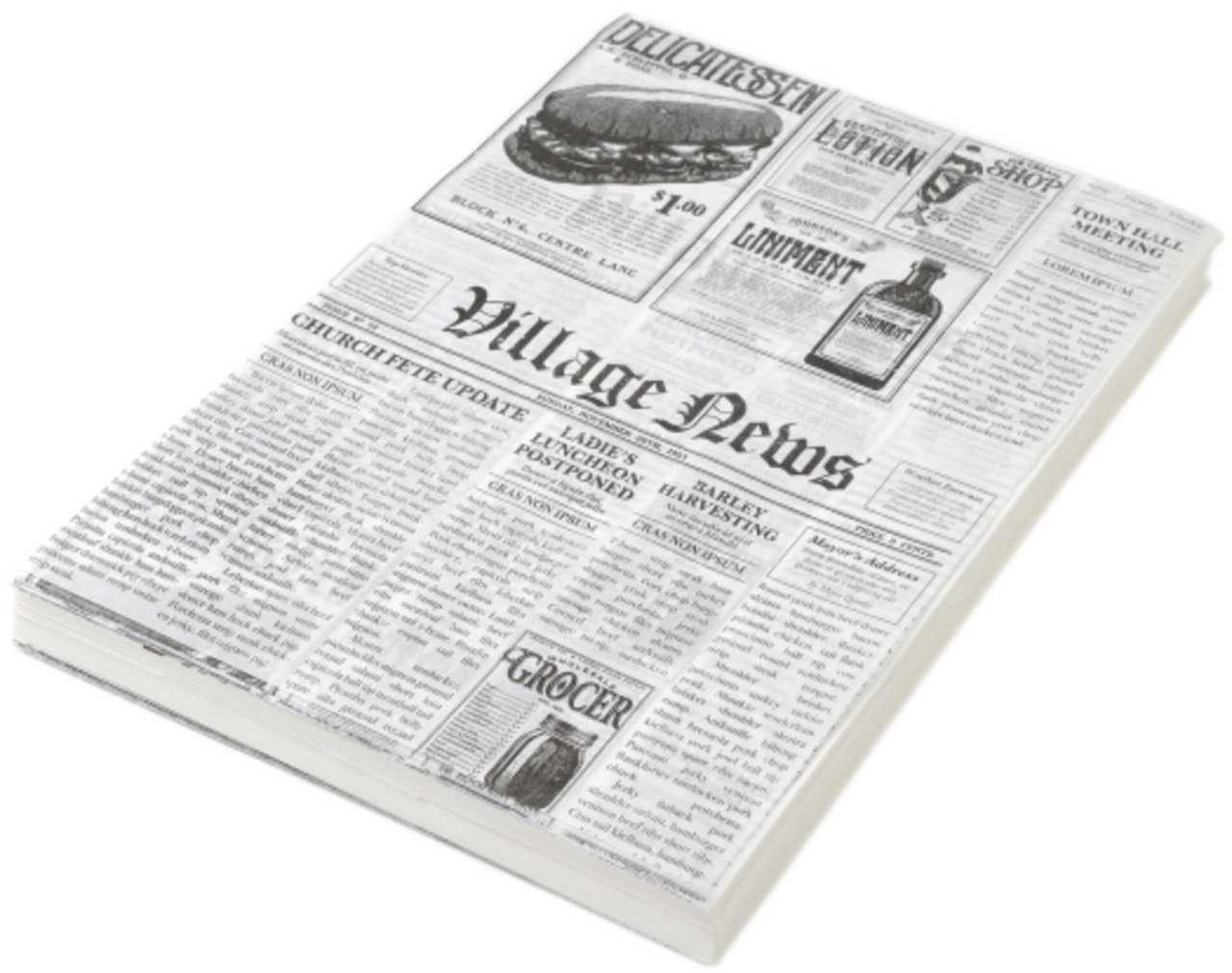 Einschlagpapier "Zeitungsdruck" 25x35 cm