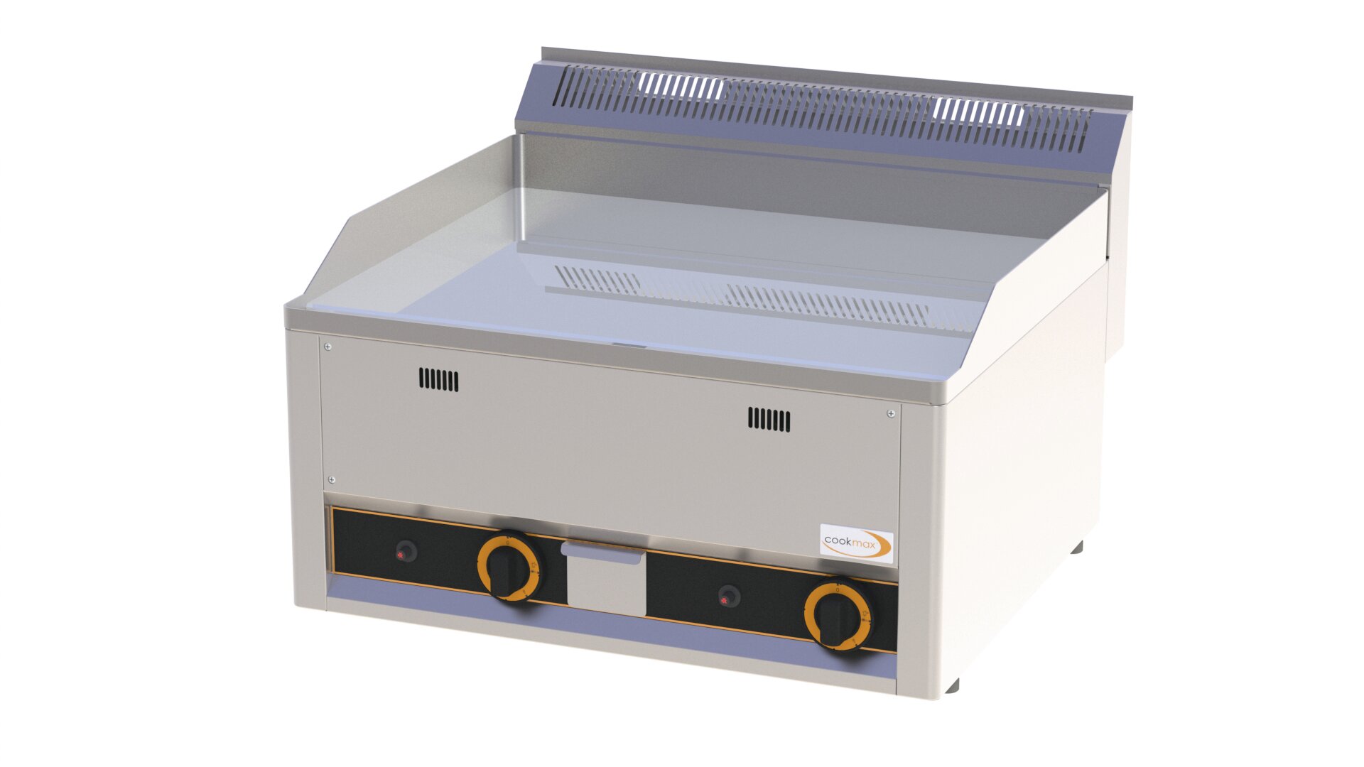 Gas-Grillplatte rau verchromt 2 Heizzonen 660 x 600 x 290 mm