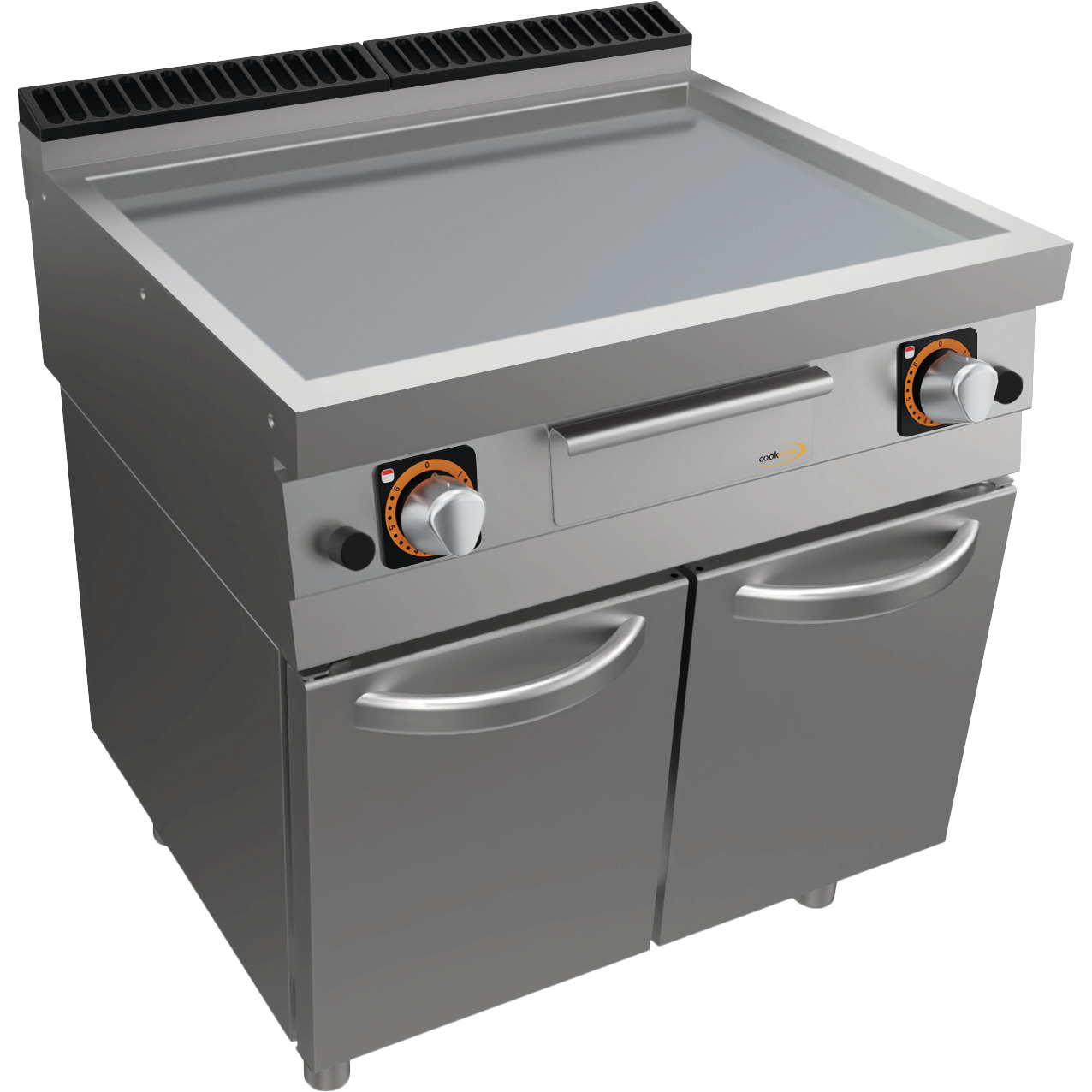 Gas-Grillplatte, glatt, mit Unterbau mit Türen
